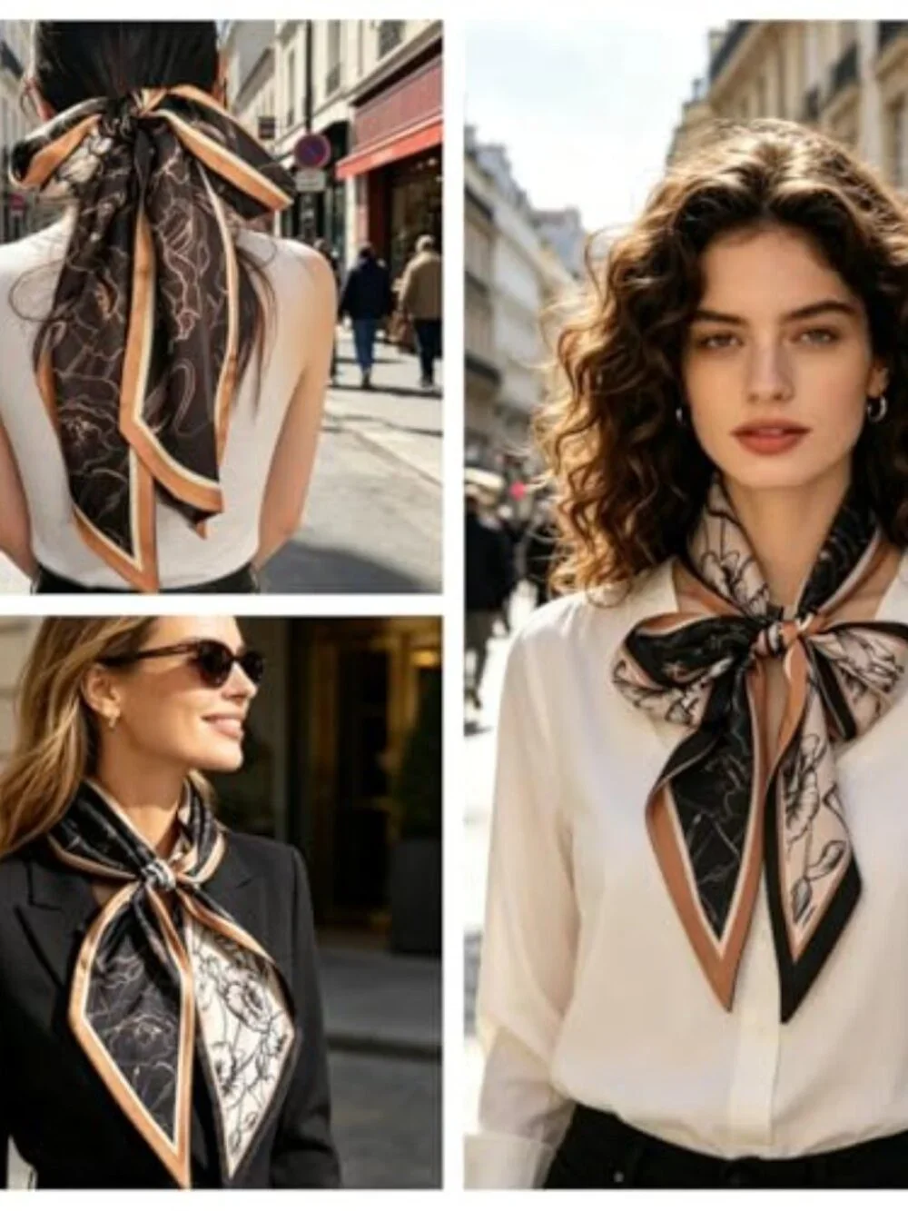 Satin Scarf for Women Long Hair Scarf Head Wrap Purse Scarf
